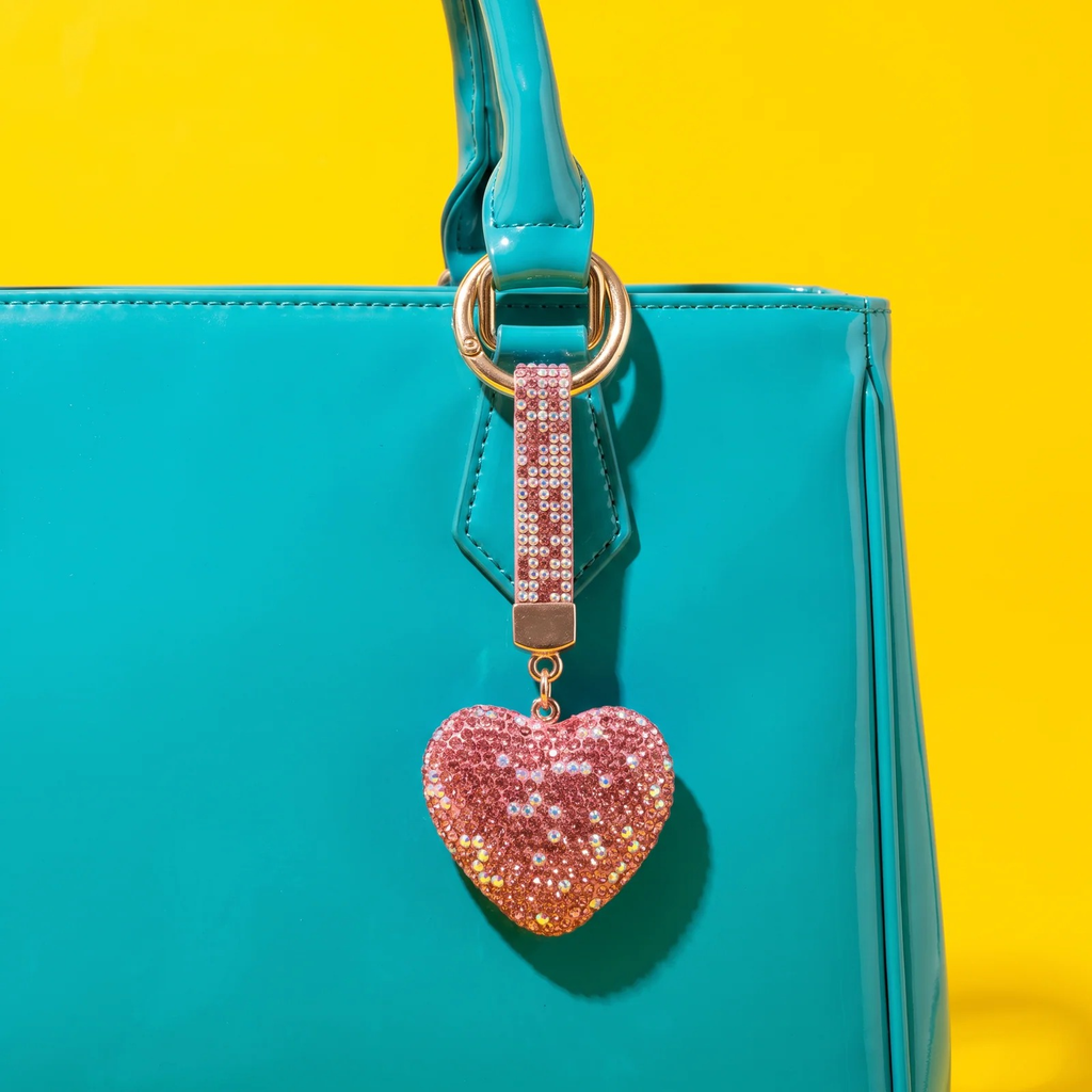 Rhinestone Heart Keychain & Bag Charm | Vybe Global Store - Image 4