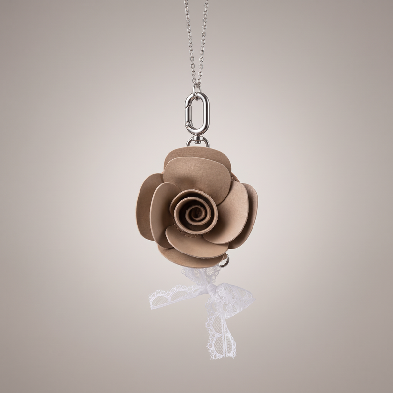 Rose Faux Leather Bag Charm