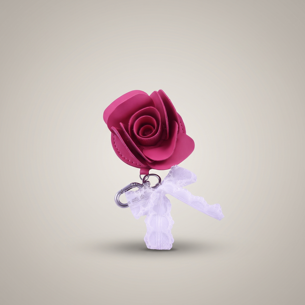 Rose Faux Leather Bag Charm | Vybe Global Store - Image 5