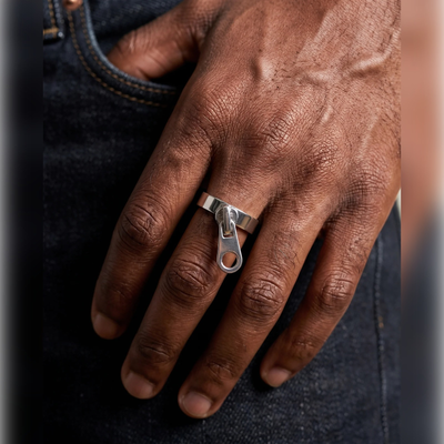 Zipper Pull Charm Ring