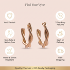 Features and promises: Gold Twisted Rope Hoop Earrings