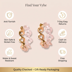 Features and promises: Silver and Twisted Resin Hoop Earrings