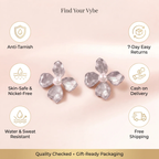 Features and promises: Silver Floral Pearl Stud Earrings