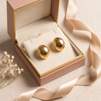 Gift box: Gold Sculptural Puff Stud Earrings