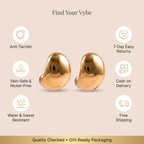 Features and promises: Gold Sculptural Puff Stud Earrings
