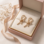 Gift box: Gold Knot Drop Earrings