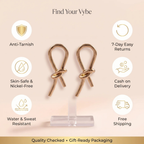 Features and promises: Gold Knot Drop Earrings