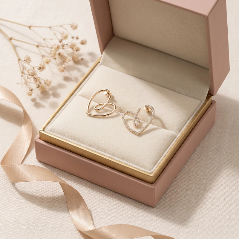 Gift box: Open Heart Loop Hoop Earrings
