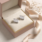 Gift box: Silver Baguette Crystal Cluster Studs