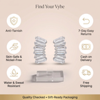 Features and promises: Silver Baguette Crystal Cluster Studs