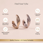 Features and promises: Two-Tone Ribbed Hoop Earrings