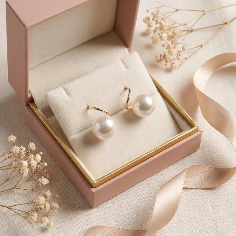 Gift box: Classic Pearl Drop Earrings