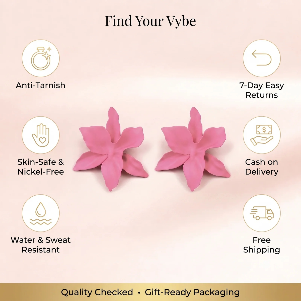 Features and promises: Flower Statement Stud Earring