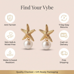 Features and promises: Starfish Pearl Stud Earrings