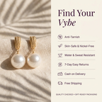 Features and promises: Gold Textured Drop Pearl Earrings