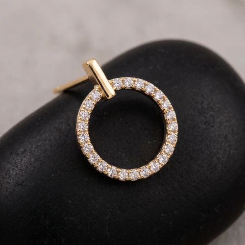 Close-up detail of Halo Circle Bar Studs
