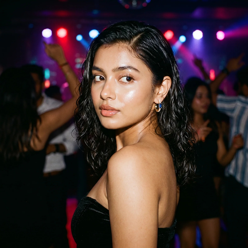 Styled look: Gold Sapphire Baguette Huggie Earrings