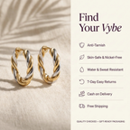 Features and promises: Two-Tone Twisted Rope Hoop Earrings
