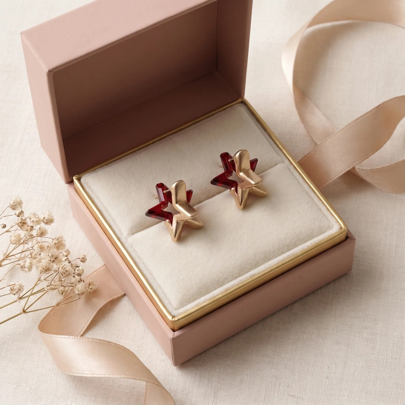Gift box: Ruby Élan Star Earrings