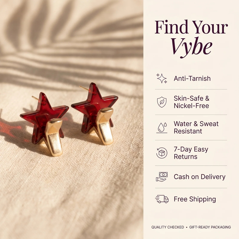 Features and promises: Ruby Élan Star Earrings