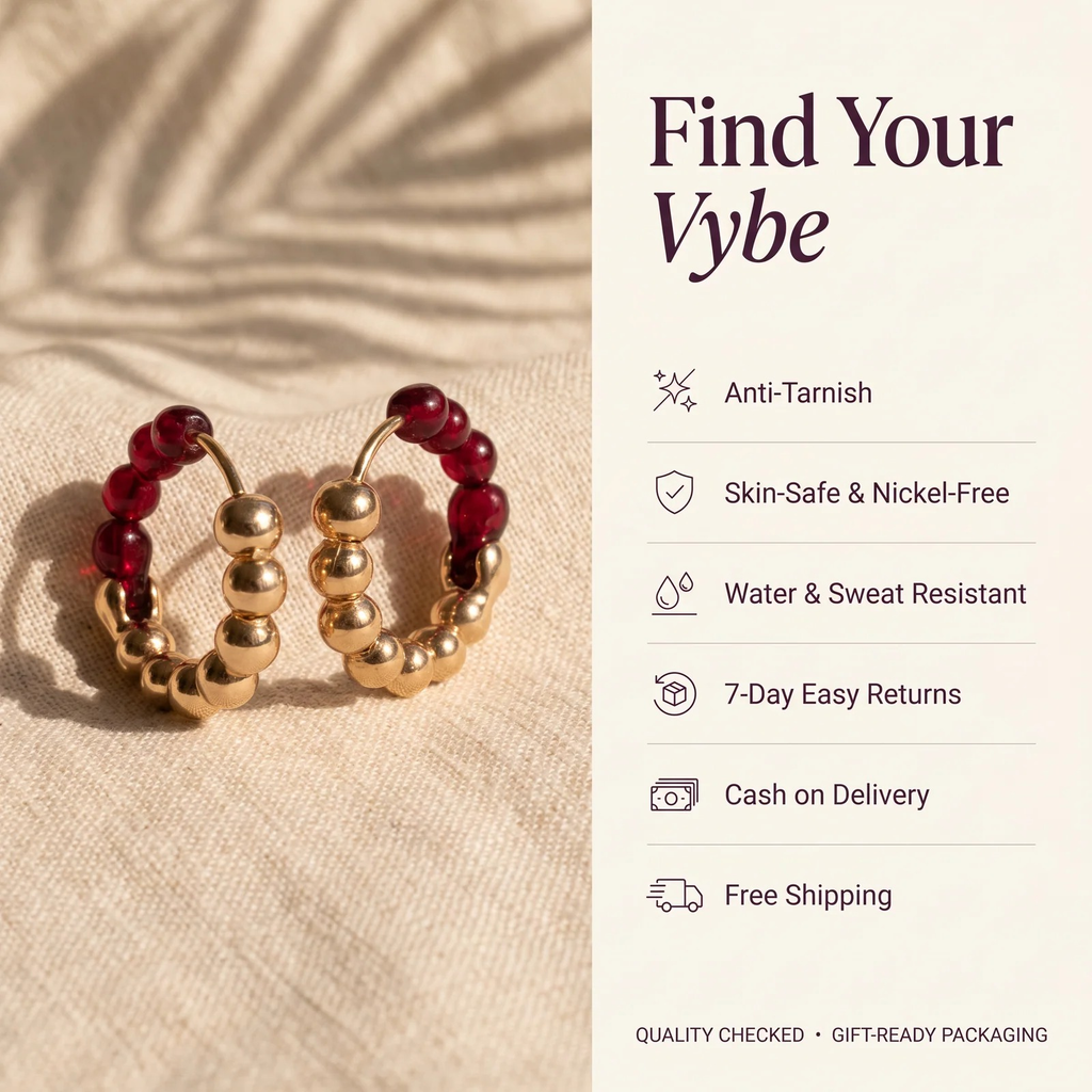 Features and promises: Ruby Luxe Beaded Hoops