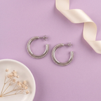 Flat lay of Rope Trim Hoop Earrings