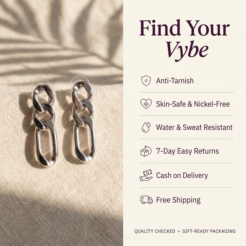 Features and promises: Gold Chunky Chain Link Earrings