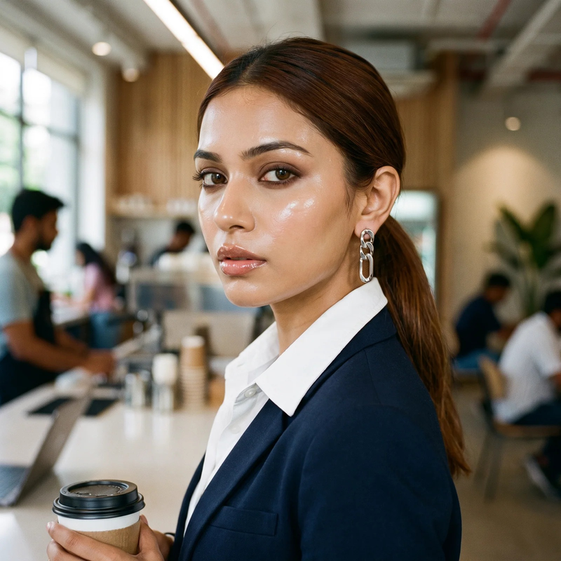 Styled look: Gold Chunky Chain Link Earrings
