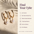 Features and promises: Twisted Gold Hoop Pearl Drop Earrings