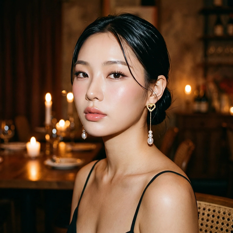 Styled look: Crystal Heart Pearl Drop Earring