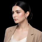 Side profile on ear: Teddy Bear Stud Earrings