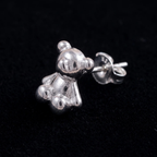 Close-up detail of Teddy Bear Stud Earrings