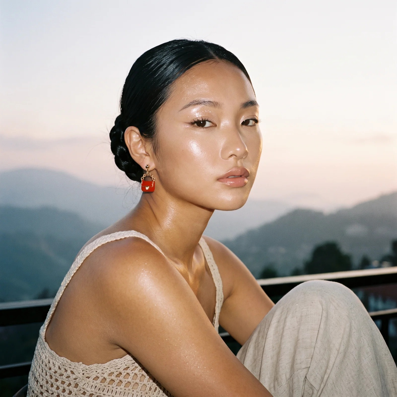 Styled look: Mini Handbag Charm Earrings