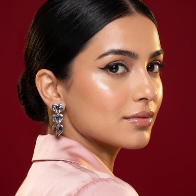 Triple Heart Drop Earrings
