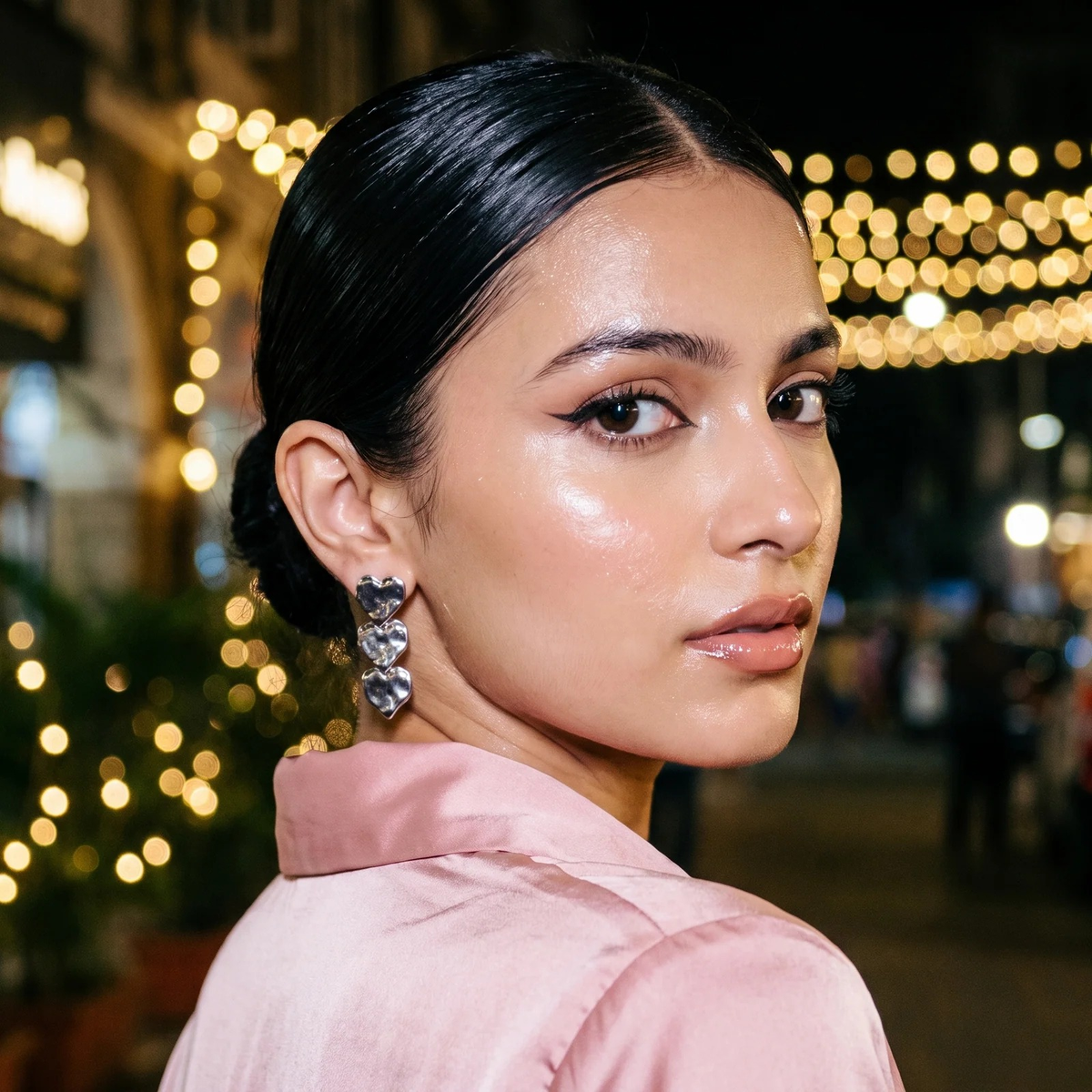 Styled look: Triple Heart Drop Earrings