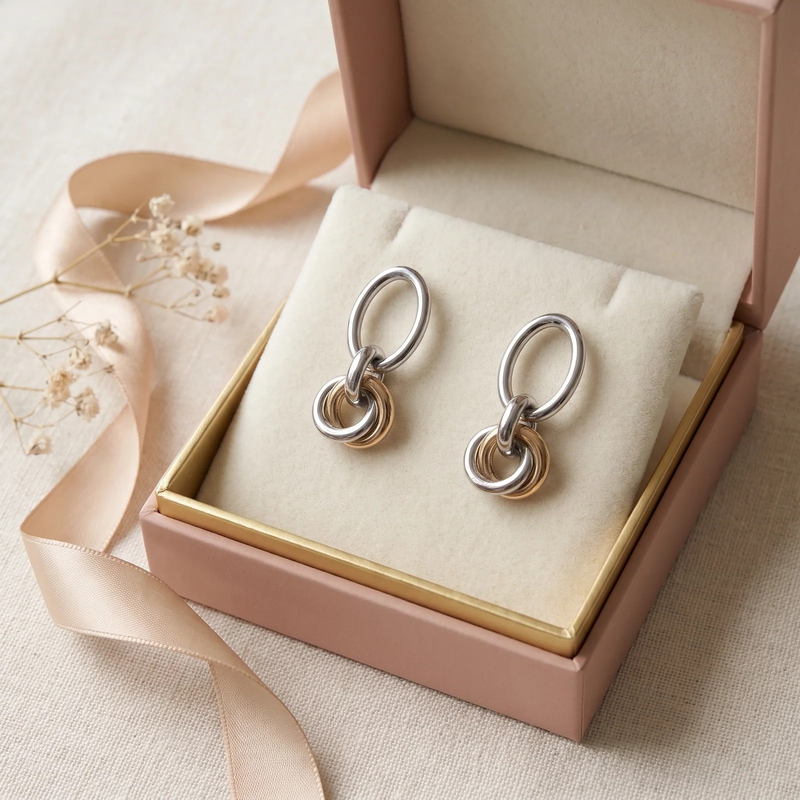 Gift box: Duo Link Drop Earrings