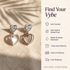 Features and promises: Double Heart Crystal Drop Earrings