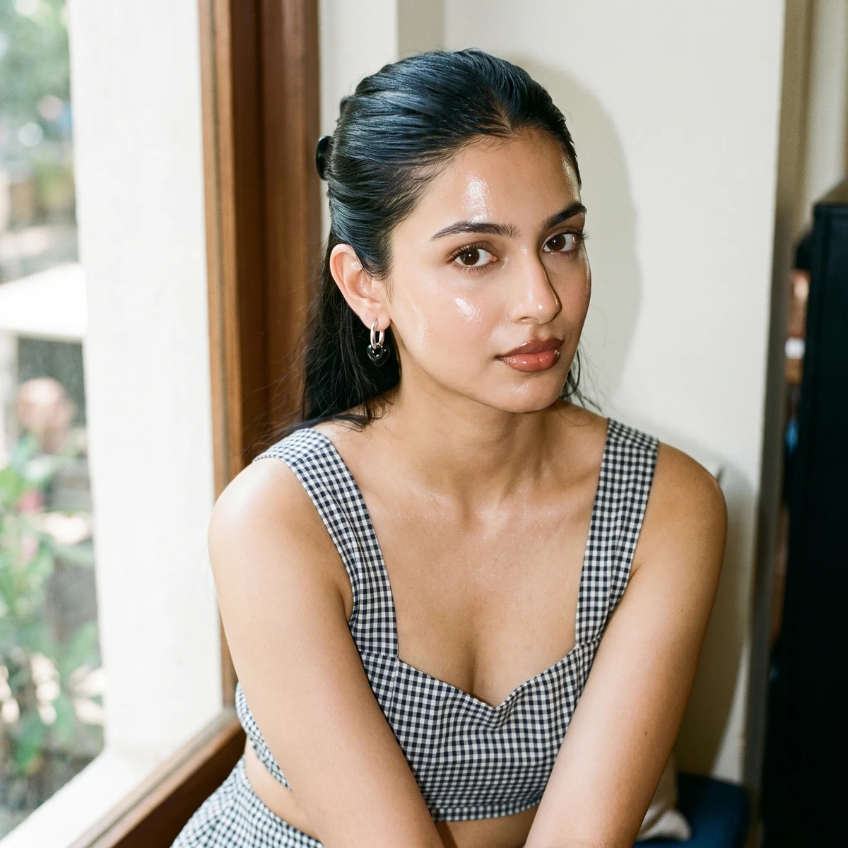 Styled look: Heart Charm Hoop Earrings
