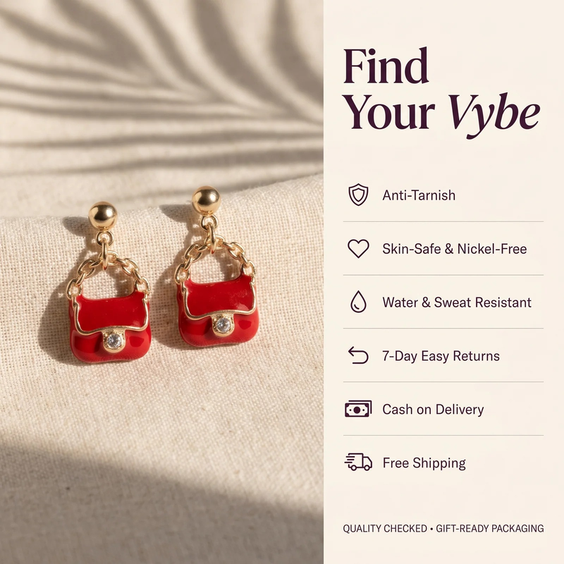Features and promises: Mini Handbag Charm Earrings