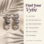 Features and promises: Triple Heart Drop Earrings
