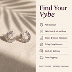 Features and promises: Crystal Crescent with Pearl Stud Earrings