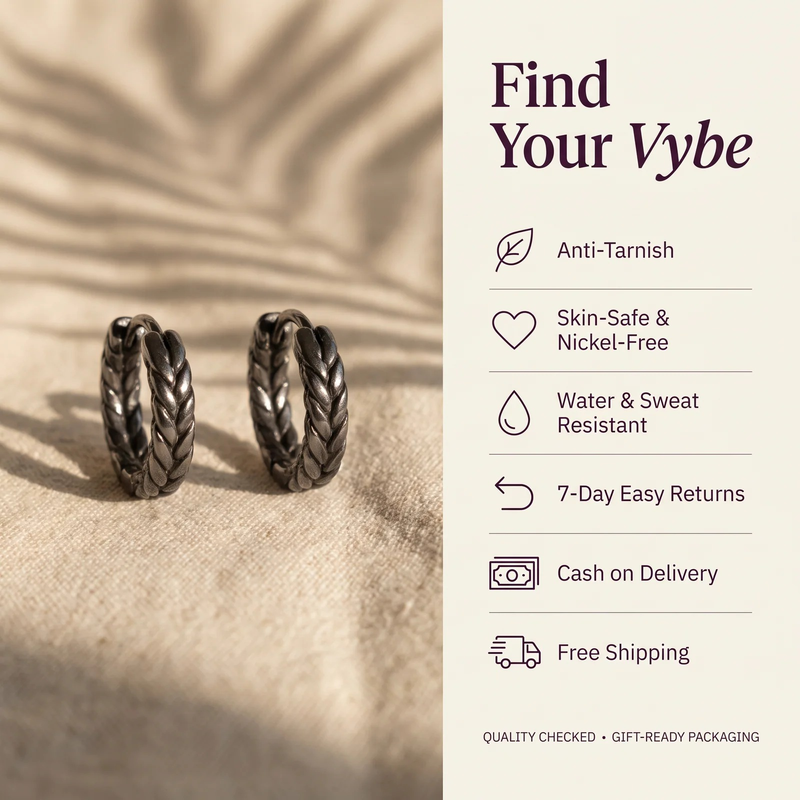 Features and promises: Zephyr Braid Hoop Earrings