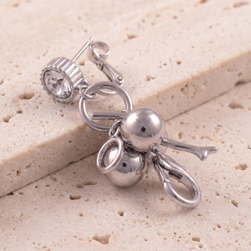 Close-up detail of Crystal Cherry Branch Drop Earrings