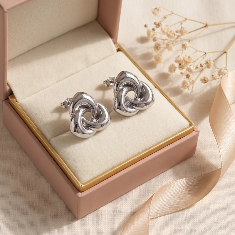 Gift box: Chunky Twisted Knot Stud Earrings