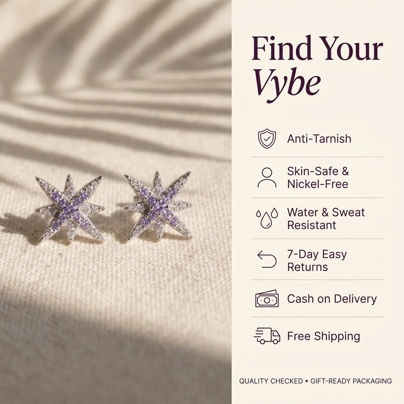 Features and promises: Crystal Northstar Stud Earrings