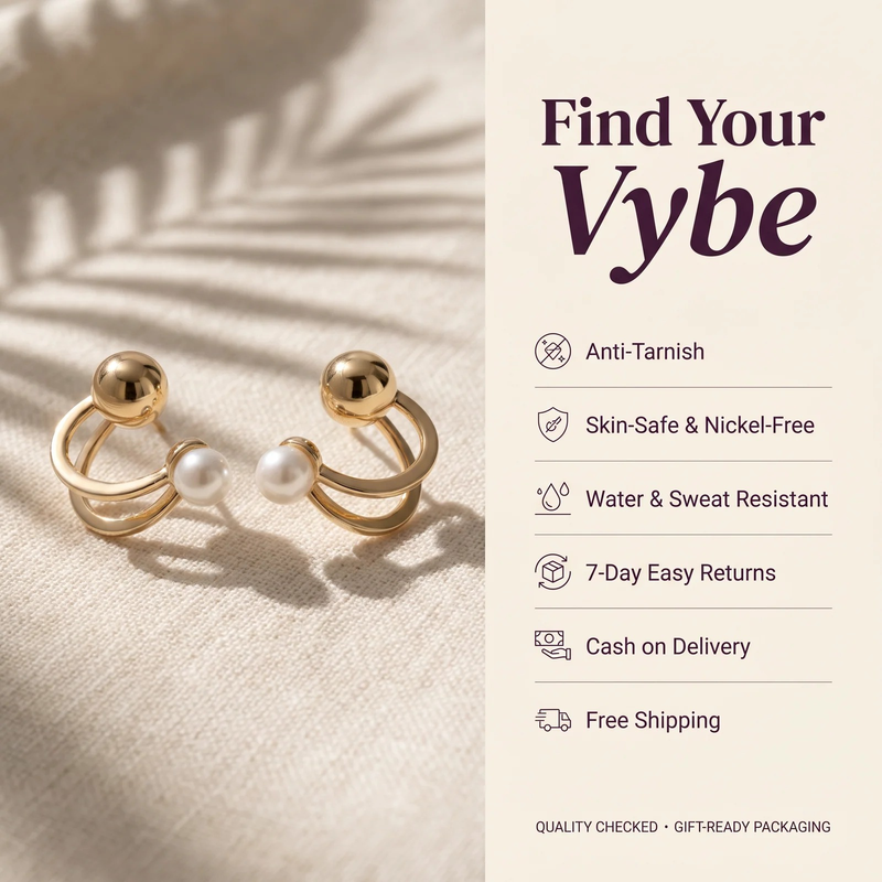 Features and promises: Pearl Cluster Hoop Stud