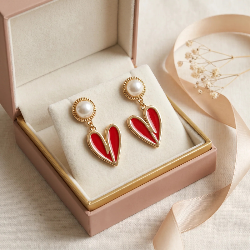 Gift box: Gold Heart Earrings