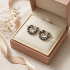 Gift box: Silver Woven Chain Huggie Hoop Earrings