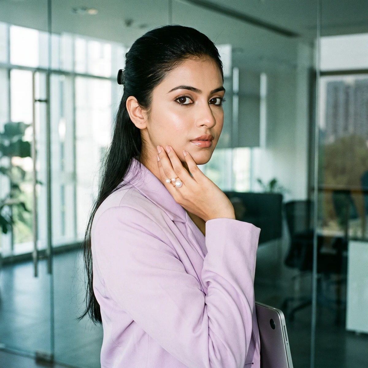 Styled look: Triple Pearl Open Ring