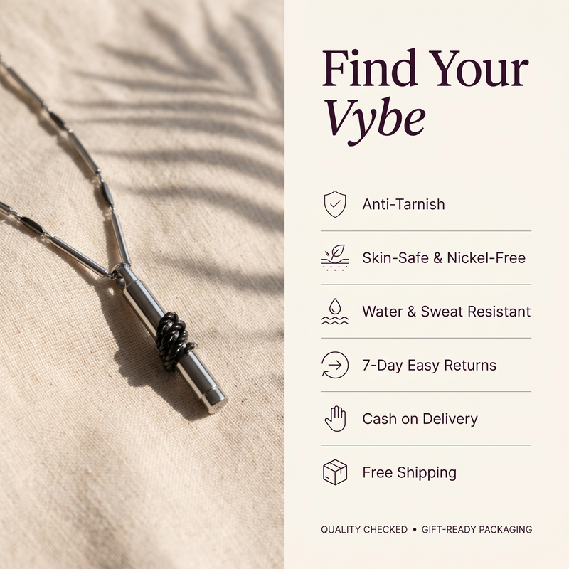 Features and promises: Twisted Bullet Pendant Necklace